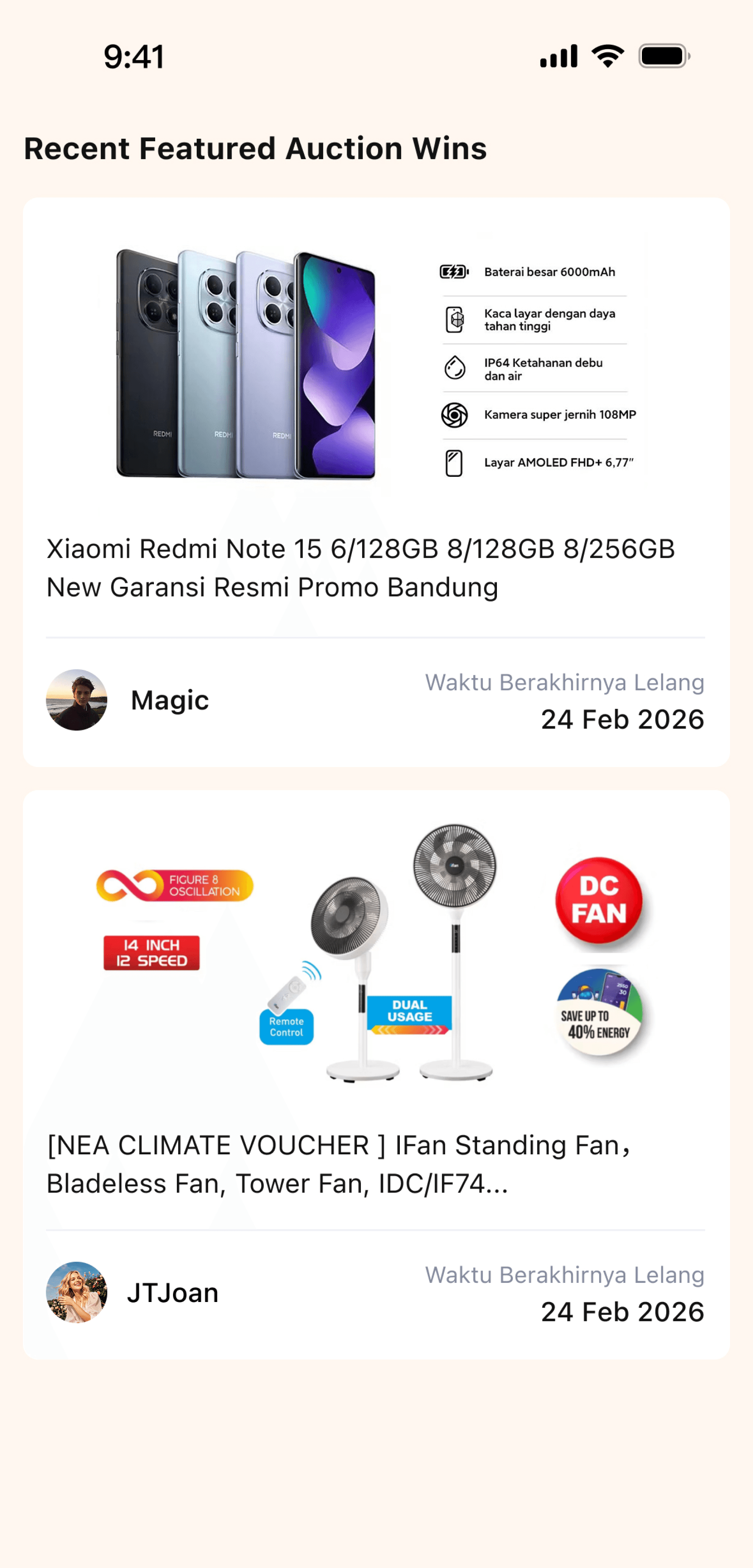 Auction product